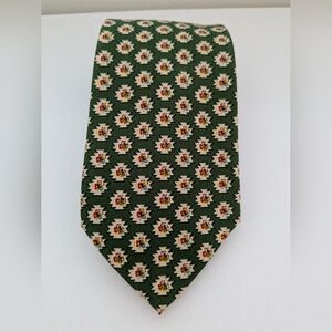 Polo Ralph Lauren Handmade Silk Tie | Green Shamrock Floral Geometric